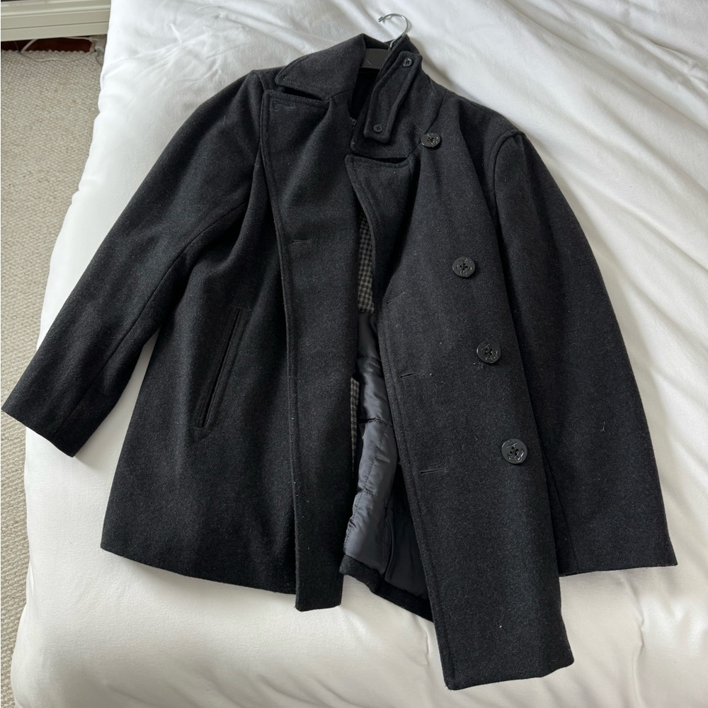 Men’s Lands end wool pea coat size large